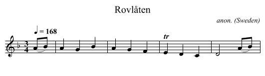 Rovl&aring;ten - staff notation