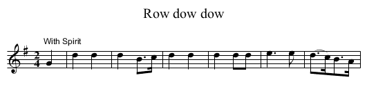 Row dow dow - staff notation