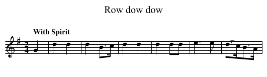 Row dow dow - staff notation