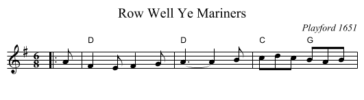Row Well Ye Mariners - staff notation