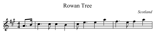 Rowan Tree - staff notation