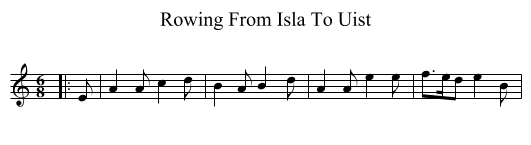 Rowing From Isla To Uist - staff notation