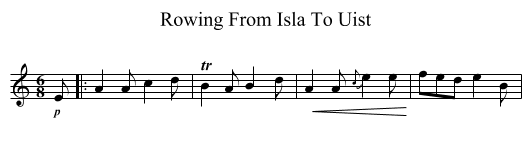 Rowing From Isla To Uist - staff notation