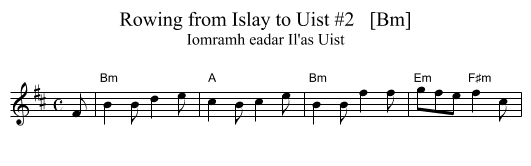 Rowing from Islay to Uist #2   [Bm] - staff notation