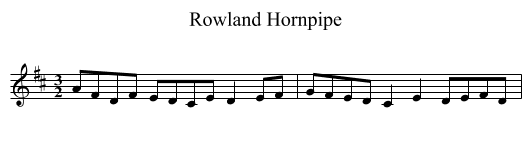 Rowland Hornpipe - staff notation