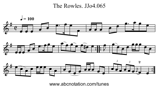 Rowles. JJo4.065, The - staff notation