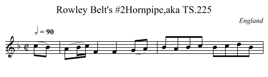 Rowley Belt's #2Hornpipe,aka TS.225 - staff notation