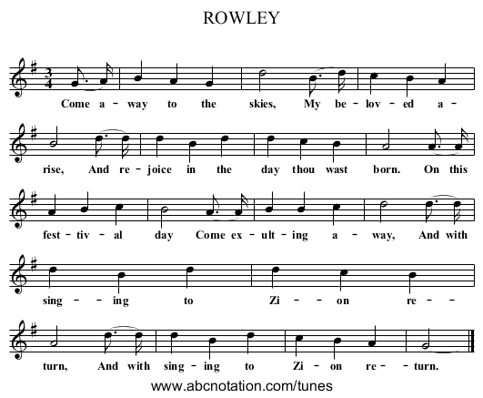 ROWLEY - staff notation