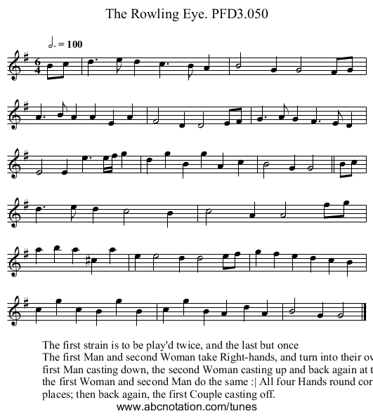 Rowling Eye. PFD3.050, The - staff notation