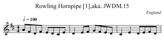 Rowling Hornpipe [1],aka. JWDM.15 - staff notation
