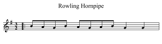 Rowling Hornpipe - staff notation