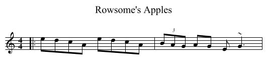 Rowsome's Apples - staff notation