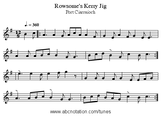 Rowsome's Kerry Jig - staff notation