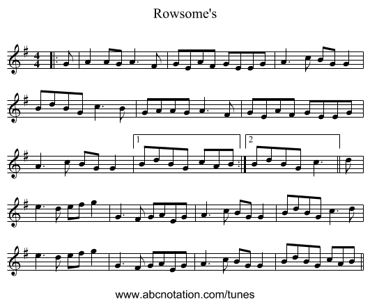 Rowsome's - staff notation