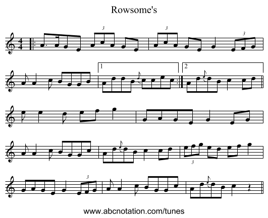 Rowsome's - staff notation