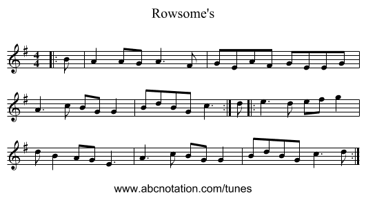 Rowsome's - staff notation