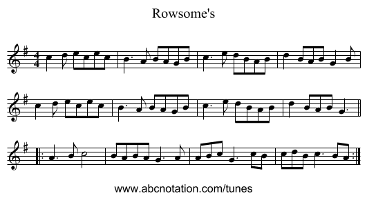 Rowsome's - staff notation