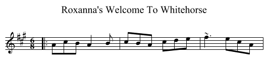 Roxanna's Welcome To Whitehorse - staff notation