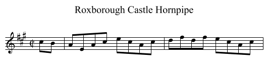 Roxborough Castle Hornpipe - staff notation