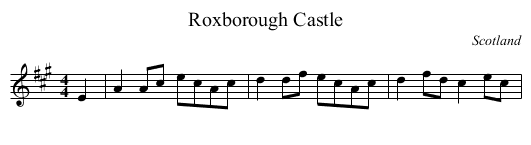 Roxborough Castle - staff notation