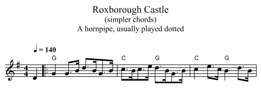 Roxborough Castle - staff notation