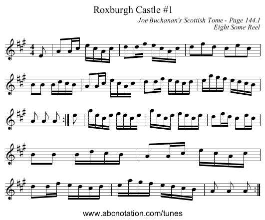 Roxburgh Castle #1 - staff notation