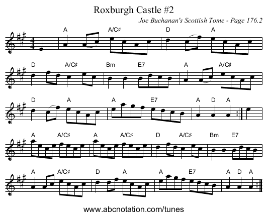 Roxburgh Castle #2 - staff notation