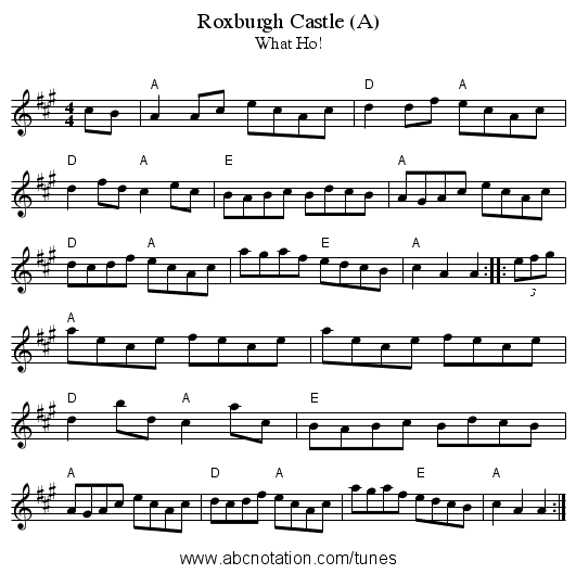 Roxburgh Castle (A) - staff notation