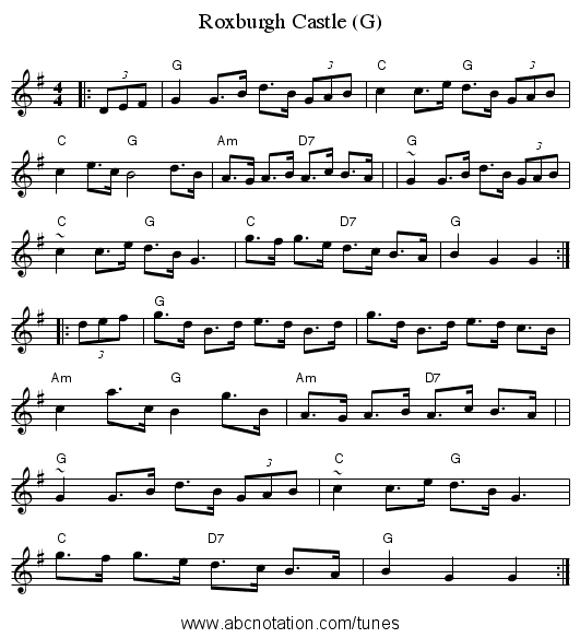 Roxburgh Castle (G) - staff notation