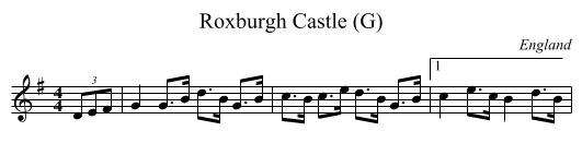 Roxburgh Castle (G) - staff notation