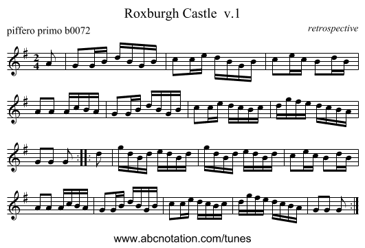 Roxburgh Castle  v.1 - staff notation