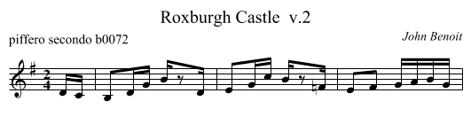 Roxburgh Castle  v.2 - staff notation