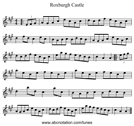 Roxburgh Castle - staff notation