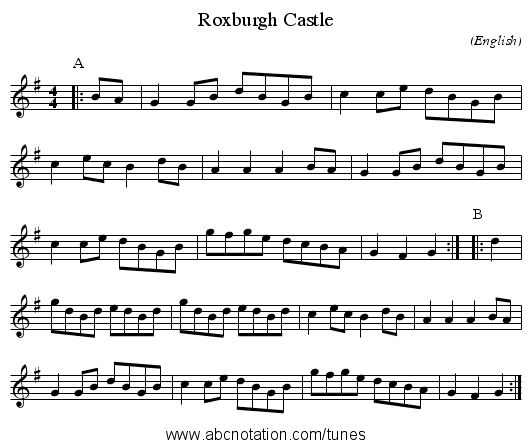 Roxburgh Castle - staff notation