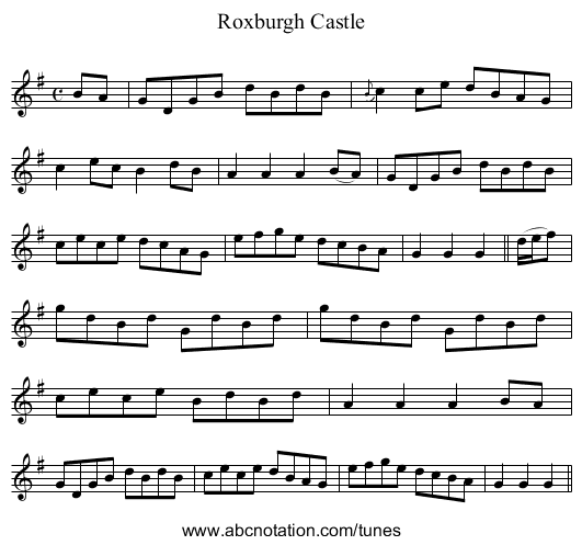 Roxburgh Castle - staff notation