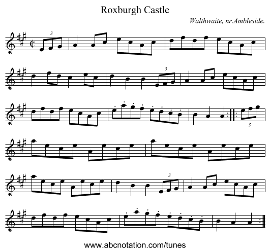 Roxburgh Castle - staff notation