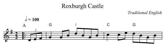 Roxburgh Castle - staff notation