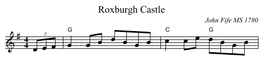 Roxburgh Castle - staff notation