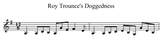 Roy Trounce's Doggedness - staff notation