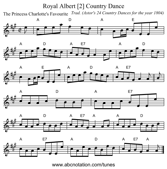 Royal Albert [2] Country Dance - staff notation
