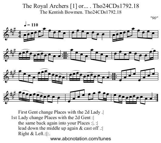 Royal Archers [1] or... . Tho24CDs1792.18, The - staff notation
