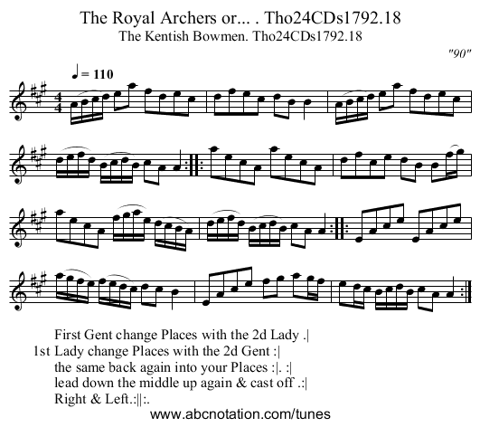Royal Archers or... . Tho24CDs1792.18, The - staff notation