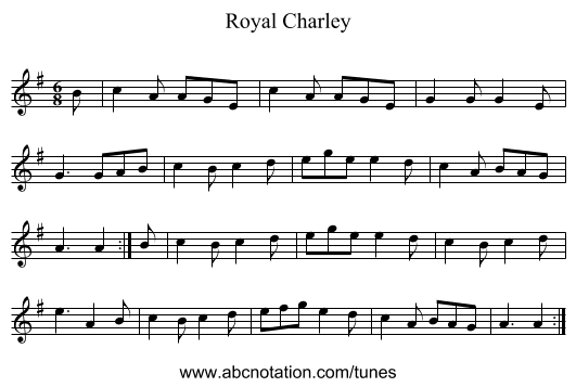 Royal Charley - staff notation