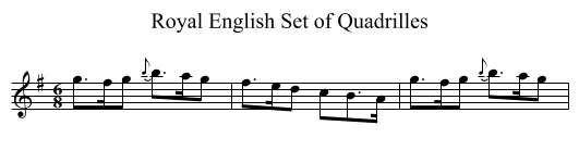 Royal English Set of Quadrilles - staff notation