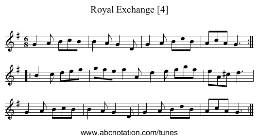 Royal Exchange [4] - staff notation