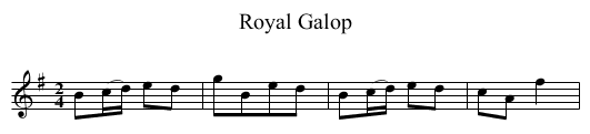 Royal Galop - staff notation