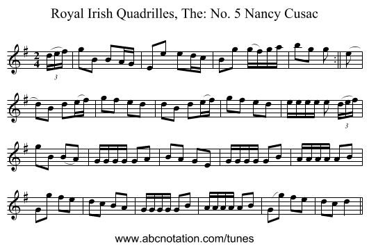 Royal Irish Quadrilles, The: No. 5 Nancy Cusac - staff notation