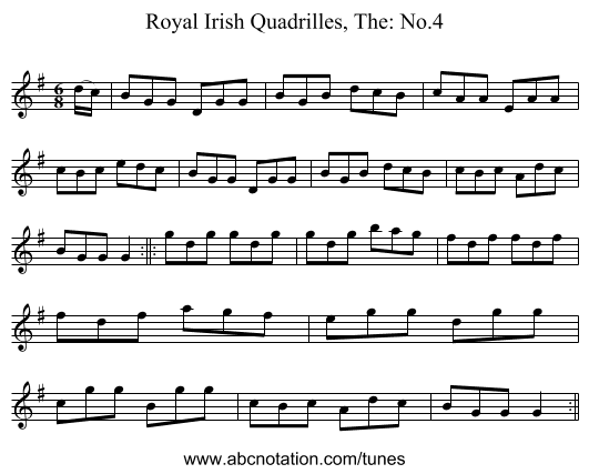 Royal Irish Quadrilles, The: No.4 - staff notation