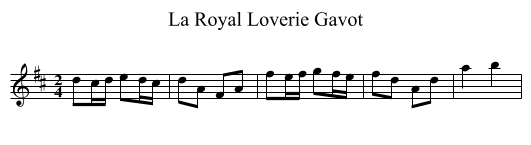 Royal Loverie Gavot, La - staff notation