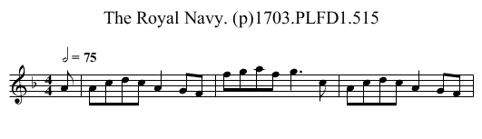 Royal Navy. (p)1703.PLFD1.515, The - staff notation